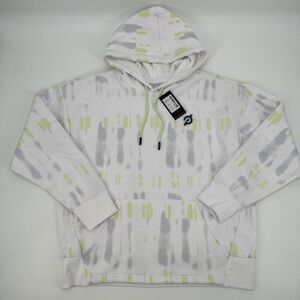 Peloton Chic Tie-Dye Pullover Women Hoodie - White/Green - L - MSRP $98